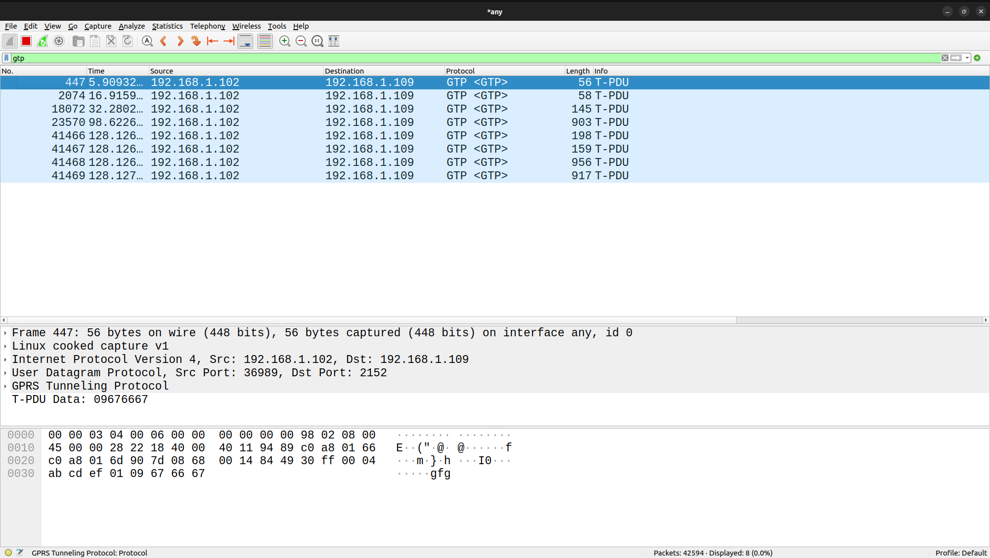 GTP - Wireshark Screenshot