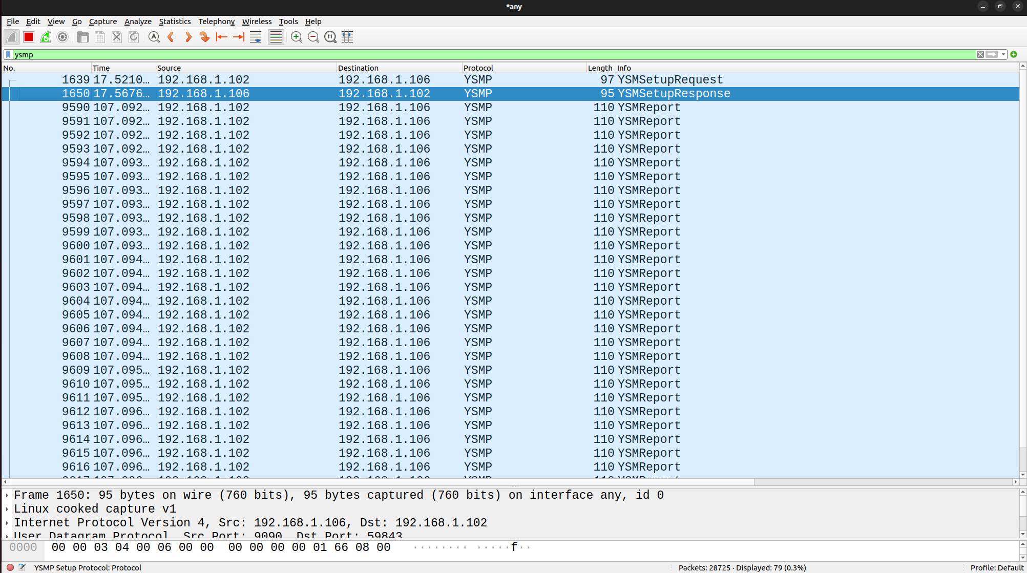 YSMP - Wireshark Screenshot